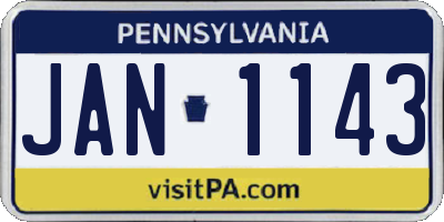 PA license plate JAN1143