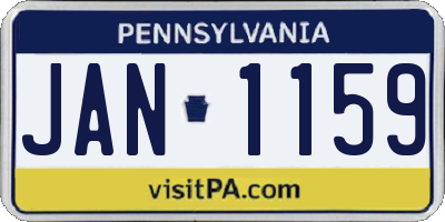 PA license plate JAN1159