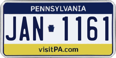 PA license plate JAN1161