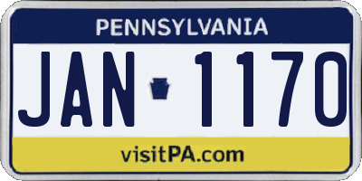 PA license plate JAN1170