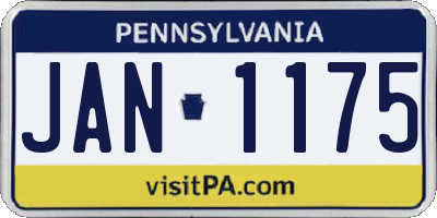 PA license plate JAN1175