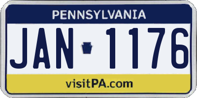 PA license plate JAN1176