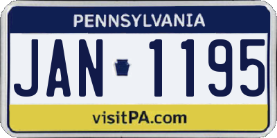 PA license plate JAN1195