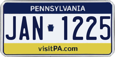 PA license plate JAN1225