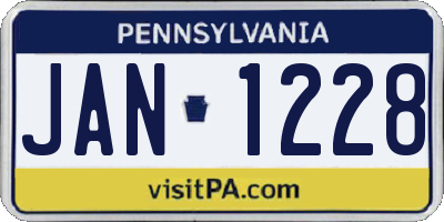 PA license plate JAN1228