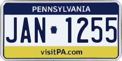 PA license plate JAN1255