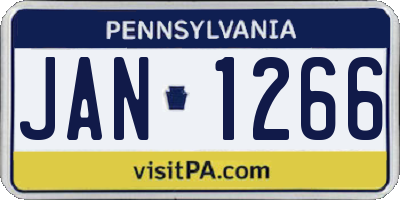 PA license plate JAN1266
