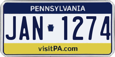 PA license plate JAN1274