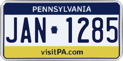 PA license plate JAN1285