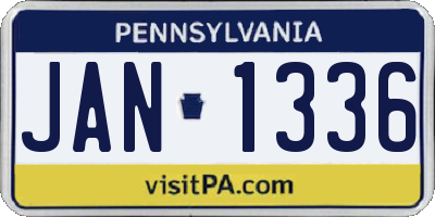 PA license plate JAN1336
