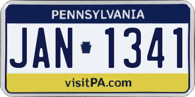PA license plate JAN1341