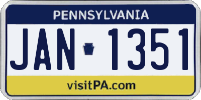 PA license plate JAN1351