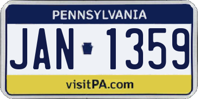 PA license plate JAN1359