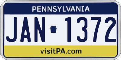 PA license plate JAN1372