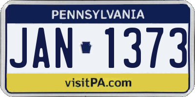 PA license plate JAN1373
