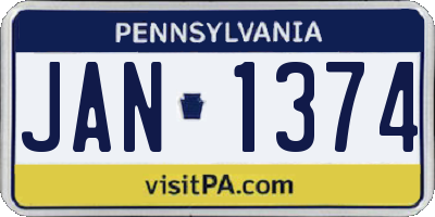 PA license plate JAN1374