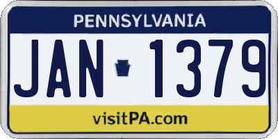 PA license plate JAN1379