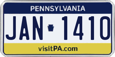 PA license plate JAN1410
