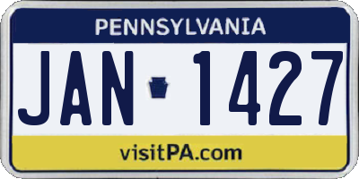 PA license plate JAN1427