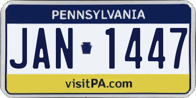 PA license plate JAN1447