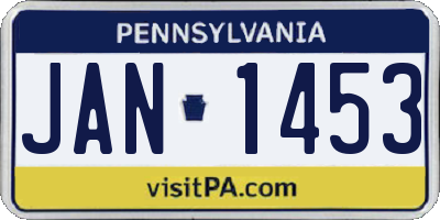 PA license plate JAN1453