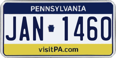 PA license plate JAN1460