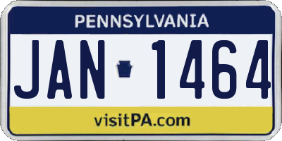 PA license plate JAN1464