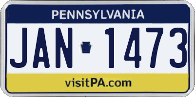 PA license plate JAN1473