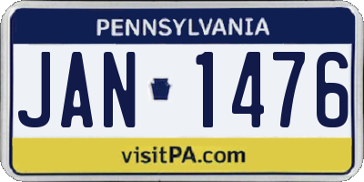 PA license plate JAN1476
