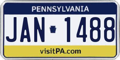 PA license plate JAN1488