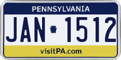 PA license plate JAN1512