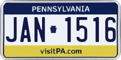 PA license plate JAN1516