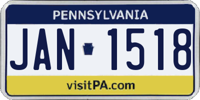 PA license plate JAN1518