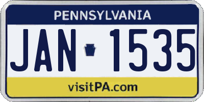 PA license plate JAN1535