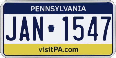 PA license plate JAN1547