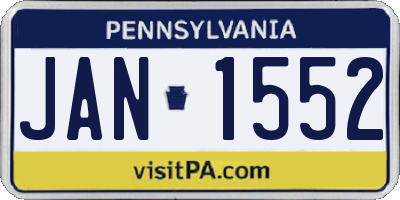 PA license plate JAN1552