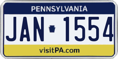 PA license plate JAN1554