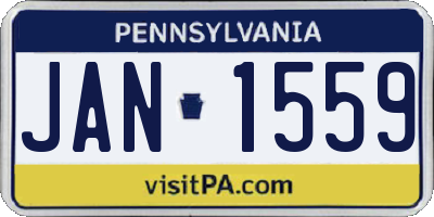 PA license plate JAN1559
