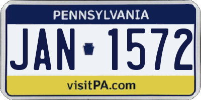 PA license plate JAN1572