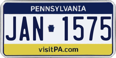 PA license plate JAN1575