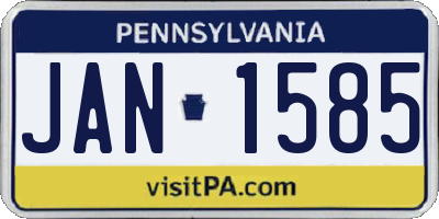 PA license plate JAN1585