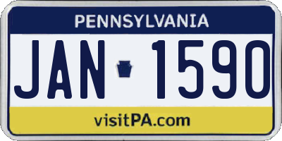 PA license plate JAN1590