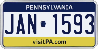 PA license plate JAN1593