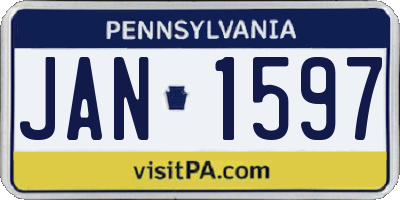 PA license plate JAN1597