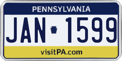 PA license plate JAN1599