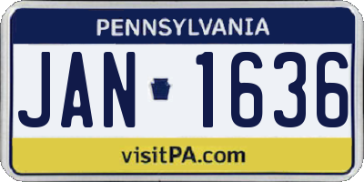 PA license plate JAN1636