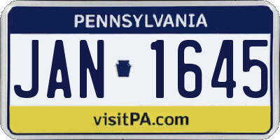 PA license plate JAN1645
