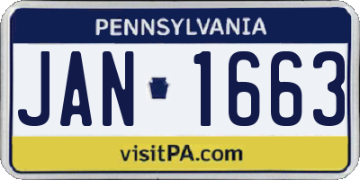 PA license plate JAN1663