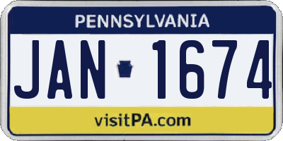 PA license plate JAN1674