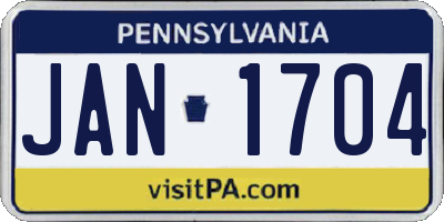 PA license plate JAN1704